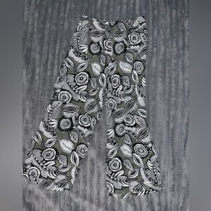 LOFT Black and White Floral Pants